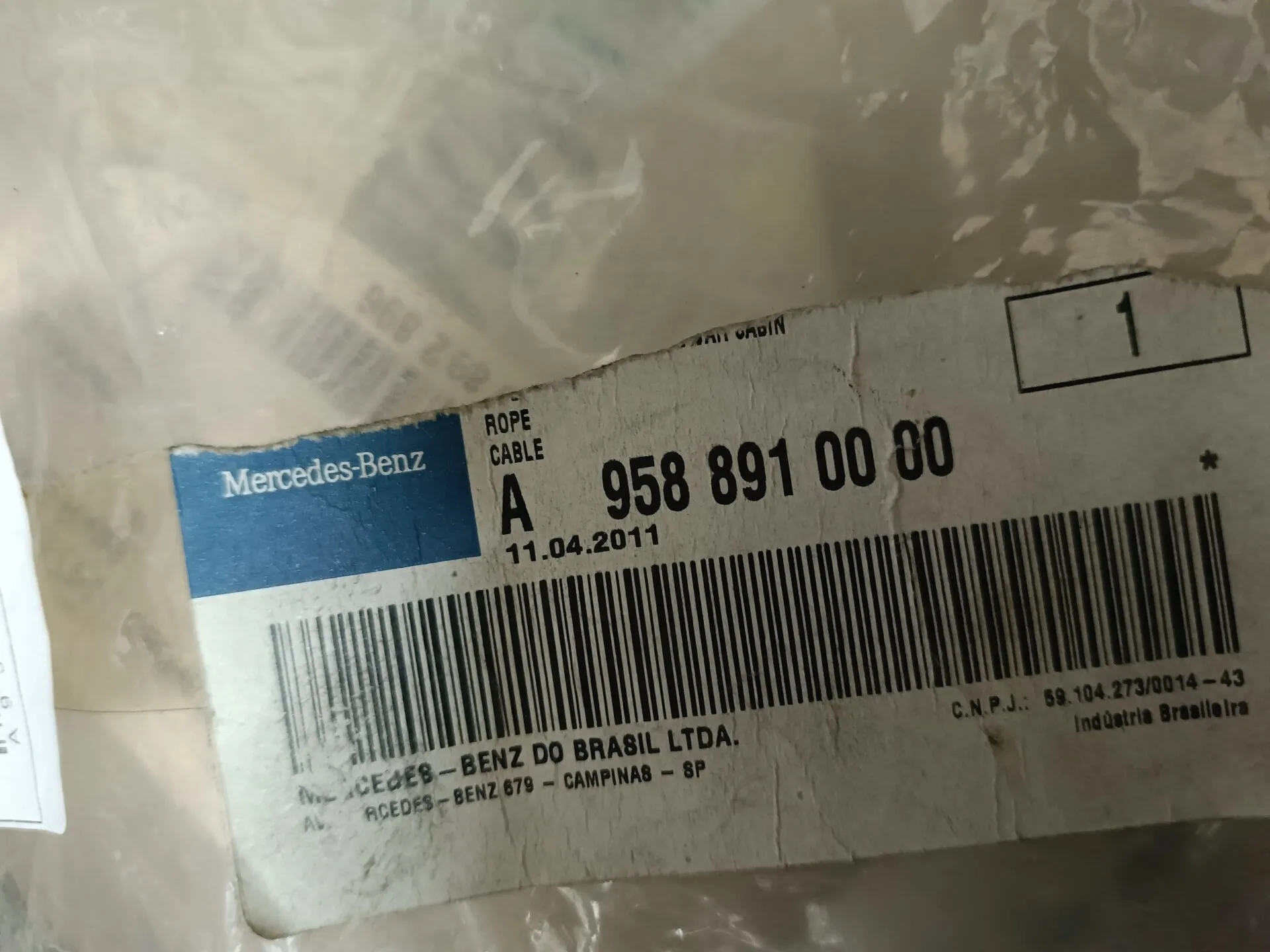 A9588910000  трос открывания кабины